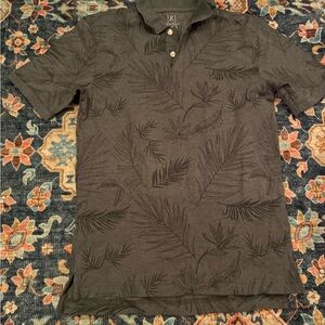 Men's Gray Patterned Polo Shirt XS